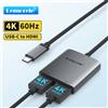 lemorele Hub USB-C Lemorele, docking station da USB a HDMI 1080P/4K, adattatore per espansione dello schermo per Macbook, Windows, laptop, PC, monitor