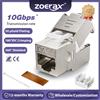 ZoeRax RJ45 CAT8 CAT7 CAT6A Keystone Jack Rete schermata Accoppiatore senza attrezzi Tipo da 180 gradi Accoppiatore adattatore modulo in lega di zinco