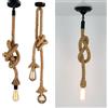 JOYINLED Edison E27 Lampadario vintage Lampada a sospensione in corda di canapa retrò americana Lampade a sospensione industriali Decorazioni per la casa loft creativo