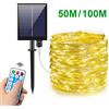 MALITAI Luci da fata a corda solare a carica rapida 10M-100M LED Ghirlanda esterna impermeabile Lampada da pannello solare di grandi dimensioni Natale per l'arredamento del giardino