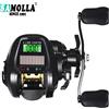 SAMOLLA Nuovo mulinello da pesca elettronico Baitcasting schermo a LED USB e ricarica solare 7.2: 1 ruota a tamburo impermeabile per acqua salata marina