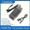 LiitoKala 12V 24V 36V 48V 3 Serie 6 Serie 7 Serie 10 13 String 18650 Caricabatteria al litio 12.6V 29.4V DC 5.5*2.1mm