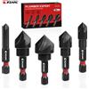 EZARC Set di 5 punte per trapano svasatore per metallo, punte svasate con codolo esagonale da 1/4 di pollice 82 gradi 5 flauto, 1/4" 3/8" 1/2" 5/8" 3/4"