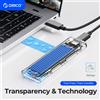 ORICO M2 SSD Custodia NVME SATA SSD Custodia Strumento gratuito 10 Gbps M.2 a USB Tipo C Adattatore esterno trasparente Supporto UASP Trim