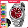 BERNY orologio al quarzo da uomo orologio da polso con struttura alla moda per uomo orologio da uomo Ultra sottile calendario luminoso orologio da polso in acciaio inossidabile