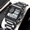 SYNOKE Orologio da polso sportivo militare da uomo in acciaio inossidabile 5BAR orologi impermeabili da uomo con schermo quadrato digitale Relogio Masculino