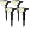 newstyle 1/2/4PCS Faretto solare 68/72 LED Giardino esterno Faretti solari paesaggistici Impermeabile 3 modalità Lampada da parete Porta Cortile Garage