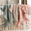 OIMG Coperte per neonati in cotone organico Neonato Mussola Swaddle Avvolgere il bambino Garza con volant Coperta Articoli per biancheria da letto Accessori per neonati