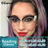 CCspace R45120 occhiali da presbiopia Cat Eye da donna strass lucidi per Lady Brand Designer occhiali da lettura occhiali da vista di moda + 0.50 + 1.50