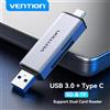 Vention Lettore di schede SD Vention adattatore da USB tipo C a Micro SD TF Card per accessori per Laptop adattatore per scheda SD USB 3.0 Smart Memory per telefono