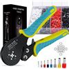 WOZOBUY Kit di strumenti per crimpare ghiere, strumenti per crimpare quadrati WZOBUY 16-4N, pinze per crimpare cavi a ganascia a cricchetto AWG 28-5 (0,08-16 mm2)