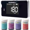 komwell Misuratore medico multifunzione 4 in1 Kit di strisce reattive per colesterolo, acido uricico e emoglobina, glicemia, per diabete, gotta, con lancette