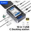 ORICO Docking Station Deck con doppia custodia SSD M.2 NVME Custodia per disco rigido 3.5 Steam Dock 10 in 1 HDMI 4K60Hz PD100W Ethernet