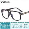 CCspace R57352 Occhiali da lettura scavati Stile pilota Cerniera a molla Occhiali presbiti ottici Diottrici +50 +100 +200 +300