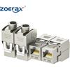 ZOERAX 4 pezzi Cat6a Cat7 Keystone Jack Cat7 RJ45 STP tipo senza attrezzi modulo in lega di zinco jack adattatore accoppiatore per cavo da 22 a 26 AWG