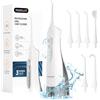 Mornwell Idropulsore Portatile Senza Fili D52, Ricaricabile USB, con 6 Getti d'Acqua, 300ml, 3 Modalità, per Pulizia dei Denti in Viaggio