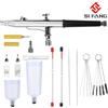 SI FANG 20cc 40cc Aerografo Pistola a spruzzo Doppia azione Set aerografo 0.2/0.3/0.5mm Giunto rapido Alimentazione a gravità Torta Tattoo Nail Art Vernice per auto