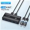 lemorele USB KVM Switch Adapter USB 3.0 Switcher 2 Input 4 Output USB Switch KVM Switcher stampante Sharer per tastiera del Computer