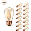 Genixgreen Lampadina LED a filamento vintage E27 1W S14 in vetro ambrato ST45 dimmerabile, luce calda gialla 2200K, stile Edison, per illuminazione a stringa