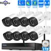 Hiseeu Sistema di Telecamere di Sorveglianza Wifi Hiseeu 5MP con Visione Notturna a Colori, Kit Telecamere di Sicurezza Wireless P2P per Esterni, Set NVR Wireless 10CH