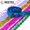 Meetee 2/5/10 Metri Meetee 30mm Paillettes Nastro di pizzo Tessuto elasticizzato Lacci Trim per vestiti Fascia elastica Cucito fai da te Decorazione Accessori