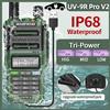 Baofeng UV 9R Pro V2 IP68 Walkie Talkie impermeabile Tri-Power Type-C Caricatore Dual Band Ham CB Radio Radio bidirezionale di UV 9R Plus