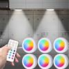 Mikenoon Colore RGB sotto le luci dell'armadio Batteria wireless Luci a LED Lampada da notte dimmerabile per armadio con telecomando per cucina camera da letto