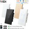 YIDI 2 vie Smart RF433 telecomando applique da parete interruttore tattile luce in vetro WiFi Tuya Smart Life US USA bianco nero oro Alexa ON OFF