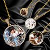 ESKEEM Gioielli Hip Hop Bling CZ Cornici commemorative Collana Personalizzazione Foto Personalizzata 26/35/45/68.5MM Cerchio Medaglioni Ciondolo