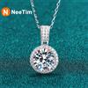NeeTim Collana Moissanite da 2 Carati per Donna Argento Sterling 100% S925 con Ciondolo da Sposa con Gioielli con Diamanti da Laboratorio Placcato in Oro Bianco