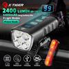 X-TIGER luce anteriore per bici 6400mA luce per bicicletta ricaricabile 2400LM faro per bicicletta torcia a LED lampada per bici MTB