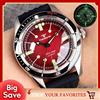 tandorio Orologio Subacqueo Automatico Meccanico da Uomo Tandorio Rosso Blu 40mm PT5000 Japan NH35A 20ATM Impermeabile con Vetro Zaffiro Bombato e Corona a Vite