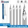 XCAN Fresa per Incisione 3D, Punta per Fresatura CNC con Gambo da 3.175, 4, 6, 6.35mm, Fresa a V in Carburo per Lavorazione del Legno, 1 Pezzo