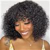 Sleek Eleganti parrucche di capelli umani ricci per le donne Jerry ricci corti Pixie Cut Bob parrucche brasiliane dei capelli umani con frangia P1B/30 evidenziare parrucca