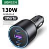 UGREEN 130W USB C Caricabatteria da auto per Xiaomi iPhone 17 Samsung Galaxy S25 Laptop Tabet PD3.0 Caricabatteria da auto USB tipo C a ricarica rapida