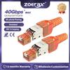 ZoeRax Connettori RJ45 ZoeRax Cat6A CAT7 CAT8, Connettore di Terminazione RJ45 Schermato Senza Utensili, Alloggiamento in Lega di Zinco