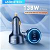 ASOMETECH Caricabatteria da auto ASOMETECH 138W Caricatore USB tipo C GaN 100W 65W 45W 20W PPS PD QC3.0 Caricatore rapido per laptop iPhone 15 Samsung S23
