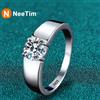 NeeTim 1ct 2ct D Moissanite Wedding Band Anello da uomo in argento sterling 925 Anelli di fidanzamento per uomo con certificato Gioielleria raffinata