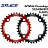 ZRACE Chainrings Chainwheels BCD104, 32T/34T/36T/38T, dente di larghezza stretta AL7075 CNC per MTB