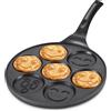 LMETJMA faccina sorridente Pancake Pan 100% piastra antiaderente Pancake Maker con 7 facce uniche per colazione Magic JT196
