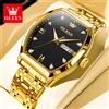 OLEVS Orologi da uomo di lusso Tonneau Orologio al quarzo originale delle migliori marche per uomo Orologio da polso maschile impermeabile luminoso con data della settimana