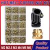 NONE Inserti M3 M6 Set di calore in ottone Dado di inserimento Inserti zigrinati a fusione calda filettati per kit dado in rame per incisione stampa 3D M4 M5 M2 M2.5