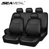 SEAMETAL Set di coprisedili per auto universale Cuscino per veicolo in pelle PU Cuscinetto protettivo completamente circondato Antigraffio per camion pick-up berlina Suv