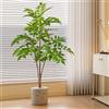 Kmitang 76-140 cm Grande ramo di albero di ficus artificiale Albero di lacca finta Piante di banyan di plastica Foglie di palma alte verdi per la decorazione del giardino di casa