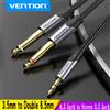 Vention Cavo TRS da 3,5 mm a doppio 6,5 mm Cavo audio AUX maschio mono da jack 6,5 a jack stereo 3,5 per adattatore amplificatore mixer 6,35