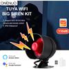 ONENUO Sistema di allarme sirena WiFi Tuya Kit sirena di allarme audio forte wireless Sirena Smart Life compatibile con Alexa Google per la sicurezza domestica