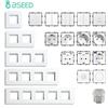 BSEED 1/2/3Gang 1/2Way Interruttore a pulsante a muro Presa di corrente a muro Prese elettriche Parte Cornice in vetro Modulo fai da te Parte Combinazione libera