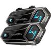 Fodsports 2 pezzi Fodsports M1-S AIR citofono Bluetooth per Moto, auricolare per casco, Intercomunicador per Moto, Radio FM, 3 effetti sonori, condivisione musicale.
