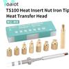 toaiot TS100 Punta per saldatore Inserto termico Dado Punta in ferro Inserto Filettatura interna Testa M2-M8 Kit di inserimento dado inserto hot melt in ottone