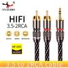 YYAUDIO Cavo audio HiFi da 3,5 mm a 2rca 6N OFC AUX 3,5 Jack stereo RCA Y Cavo sdoppiatore per MP3 MP4 PC Amplificatori telefoni Mixer